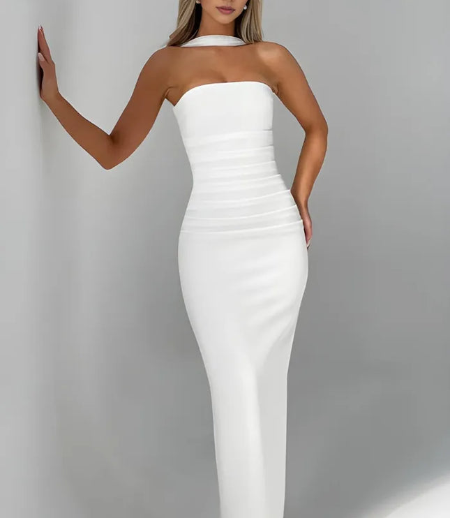 Women Strapless Ruched Maxi Bodycon Dress - product image 4