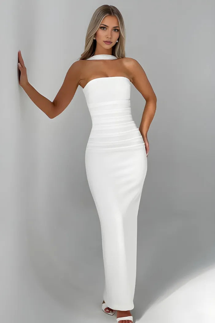 Women Strapless Ruched Maxi Bodycon Dress - product image 4