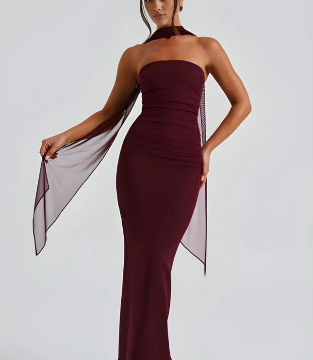 Women Strapless Ruched Maxi Bodycon Dress - product image 6