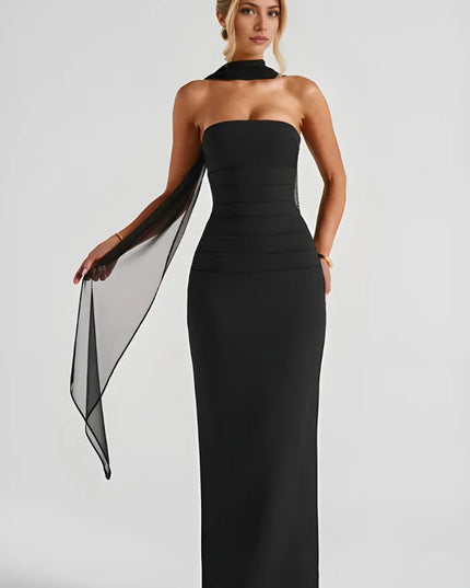 Women Strapless Ruched Maxi Bodycon Dress - product image 1