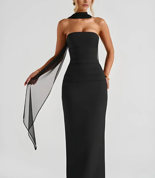 Women Strapless Ruched Maxi Bodycon Dress - product image 1
