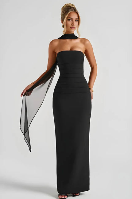Women Strapless Ruched Maxi Bodycon Dress - product image 1