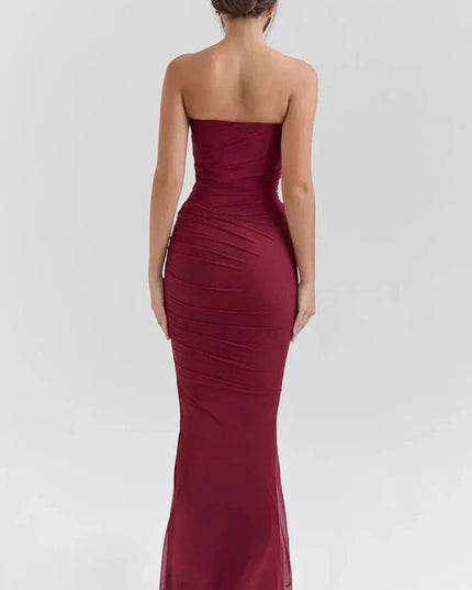 Women's Cocktail Strapless Mesh Back Tie Maxi Dress - product image 14