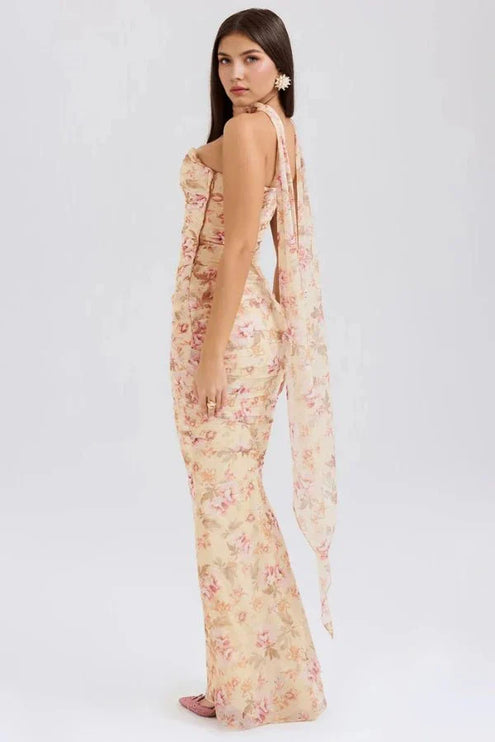 Women's Cocktail Strapless Mesh Back Tie Maxi Dress - product image 17