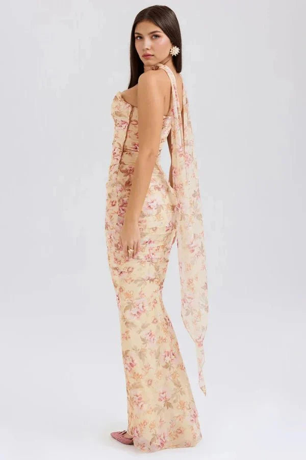 Women's Cocktail Strapless Mesh Back Tie Maxi Dress - product image 17