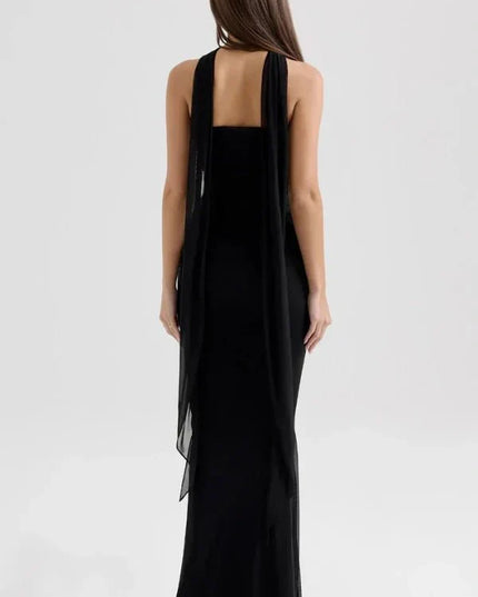 Women's Cocktail Strapless Mesh Back Tie Maxi Dress - product image 2