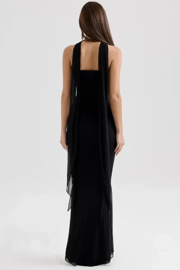 Women's Cocktail Strapless Mesh Back Tie Maxi Dress - product image 2