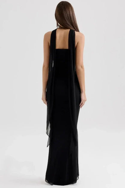 Women's Cocktail Strapless Mesh Back Tie Maxi Dress - product image 2
