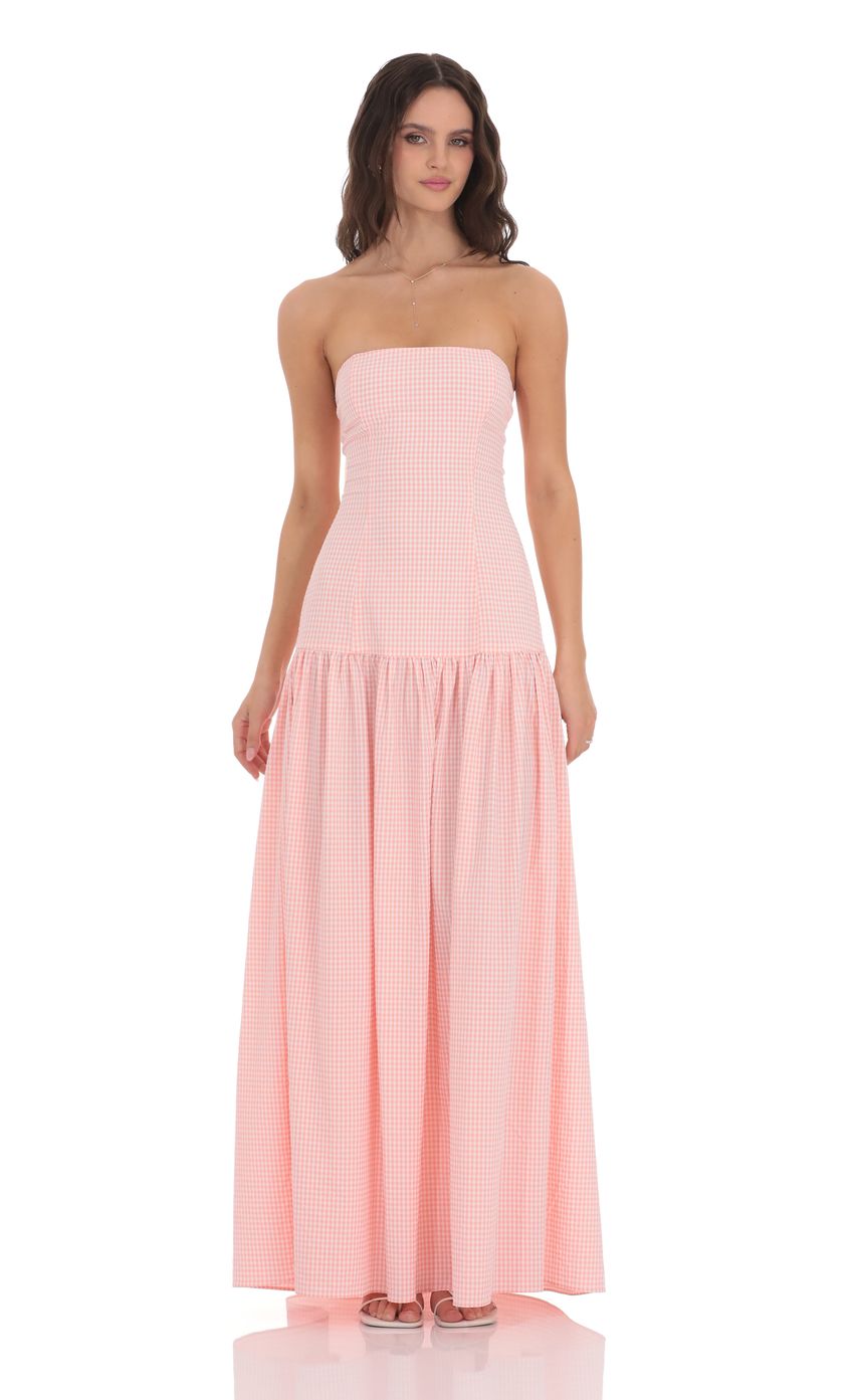 Women's Strapless Ruched Sleeveless Cocktail Maxi Dress
