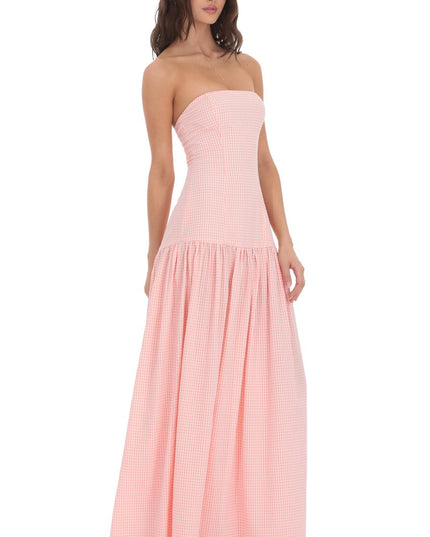 Women's Strapless Ruched Sleeveless Cocktail Maxi Dress
