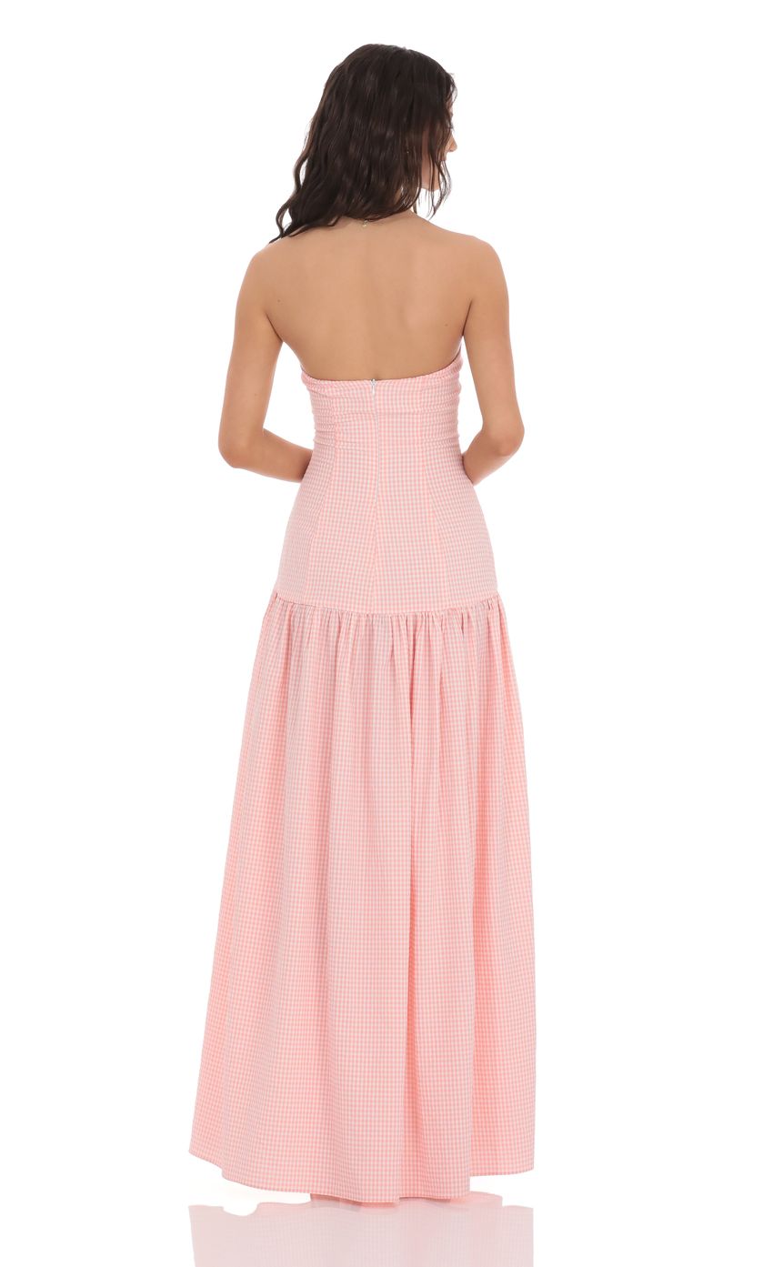 Women's Strapless Ruched Sleeveless Cocktail Maxi Dress