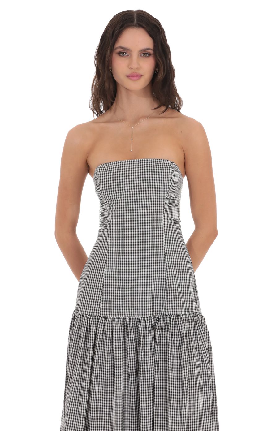 Women's Strapless Ruched Sleeveless Cocktail Maxi Dress