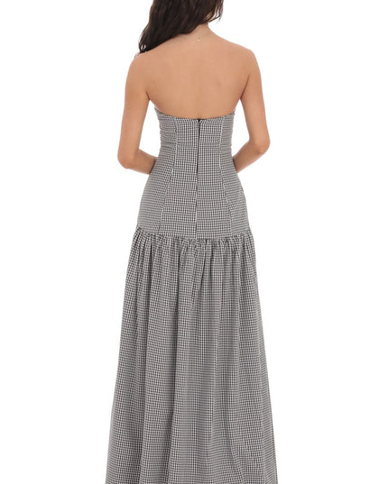 Women's Strapless Ruched Sleeveless Cocktail Maxi Dress