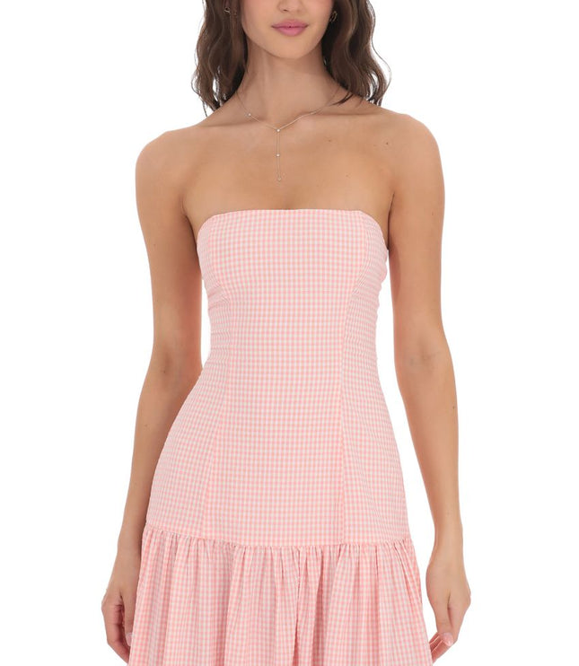 Women's Strapless Ruched Sleeveless Cocktail Maxi Dress