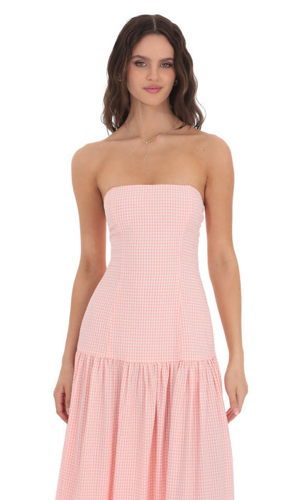 Women's Strapless Ruched Sleeveless Cocktail Maxi Dress