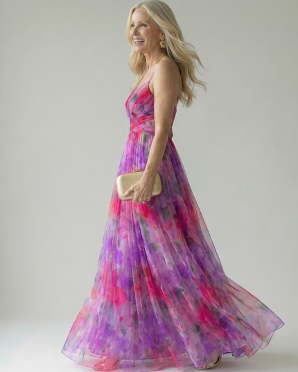 Women's Strappy Wrap Front Sleeveless Maxi Sundress