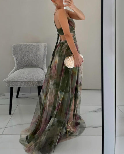 Women's Strappy Wrap Front Sleeveless Maxi Sundress