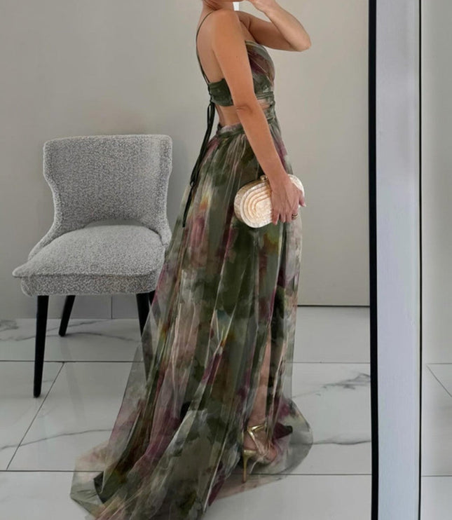 Women's Strappy Wrap Front Sleeveless Maxi Sundress