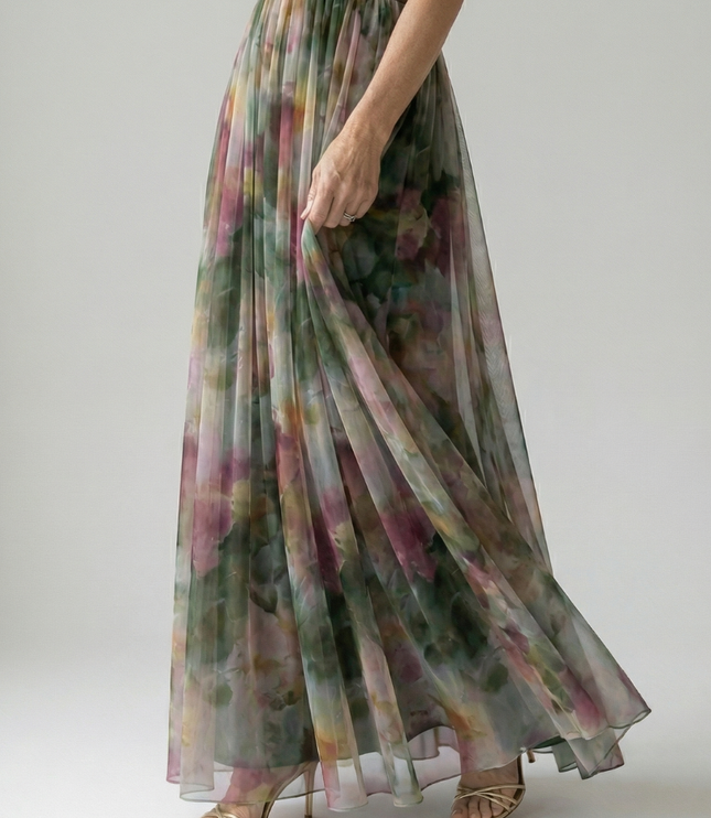 Women's Strappy Wrap Front Sleeveless Maxi Sundress