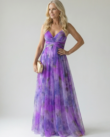 Women's Strappy Wrap Front Sleeveless Maxi Sundress