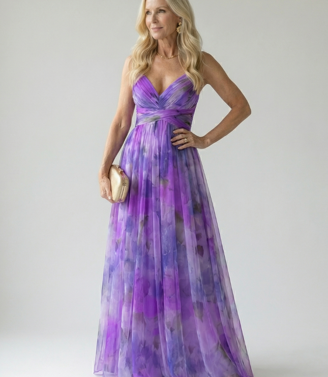 Women's Strappy Wrap Front Sleeveless Maxi Sundress