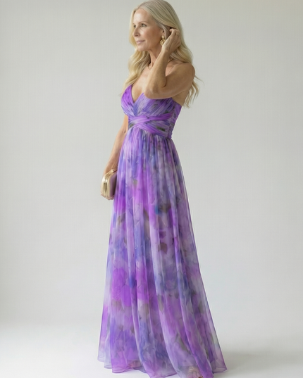 Women's Strappy Wrap Front Sleeveless Maxi Sundress