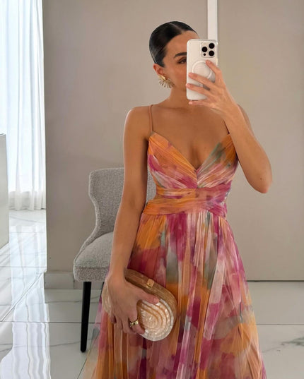 Women's Strappy Wrap Front Sleeveless Maxi Sundress
