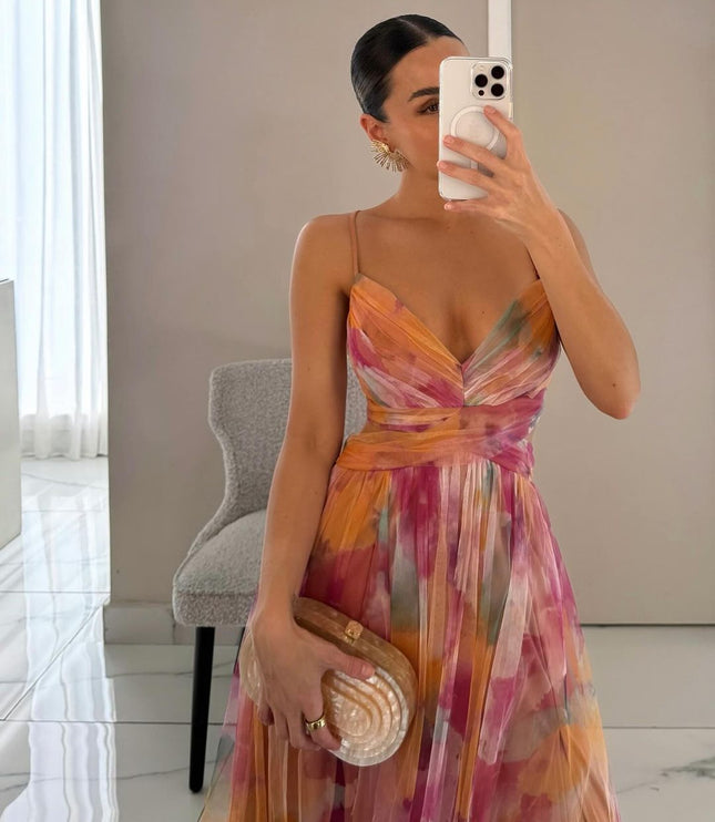 Women's Strappy Wrap Front Sleeveless Maxi Sundress