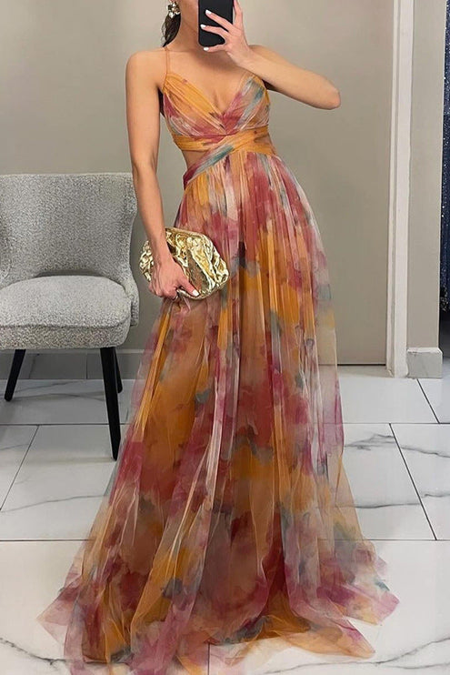 Women's Strappy Wrap Front Sleeveless Maxi Sundress