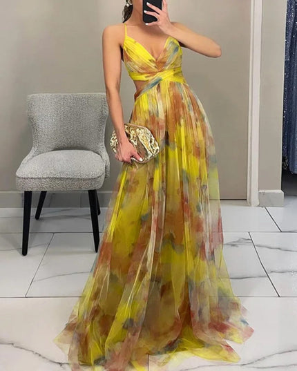 Women's Strappy Wrap Front Sleeveless Maxi Sundress