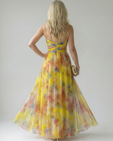 Women's Strappy Wrap Front Sleeveless Maxi Sundress