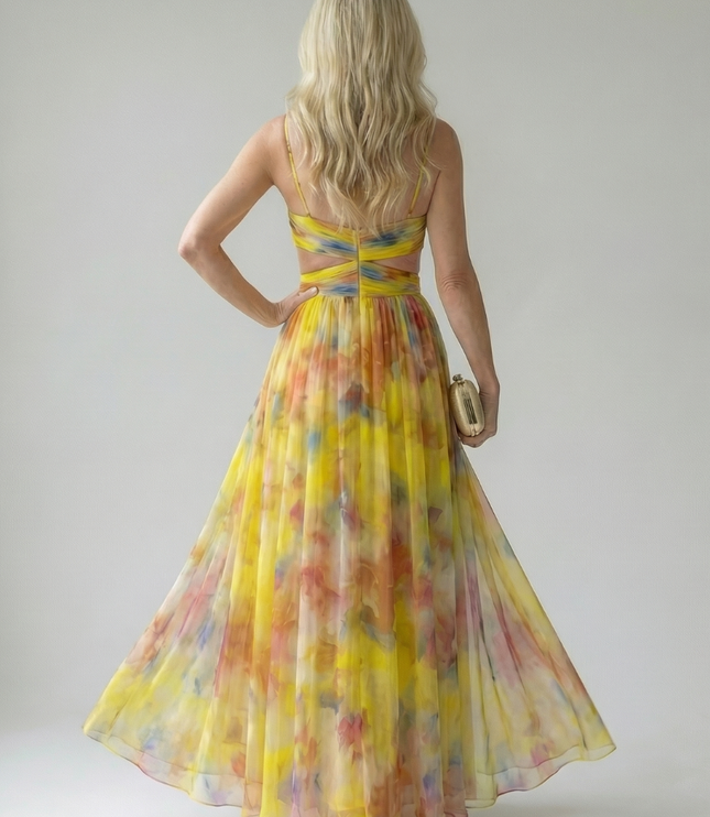 Women's Strappy Wrap Front Sleeveless Maxi Sundress