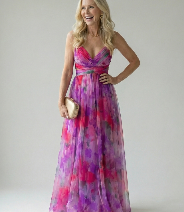 Women's Strappy Wrap Front Sleeveless Maxi Sundress
