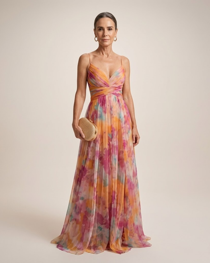 Women's Strappy Wrap Front Sleeveless Maxi Sundress