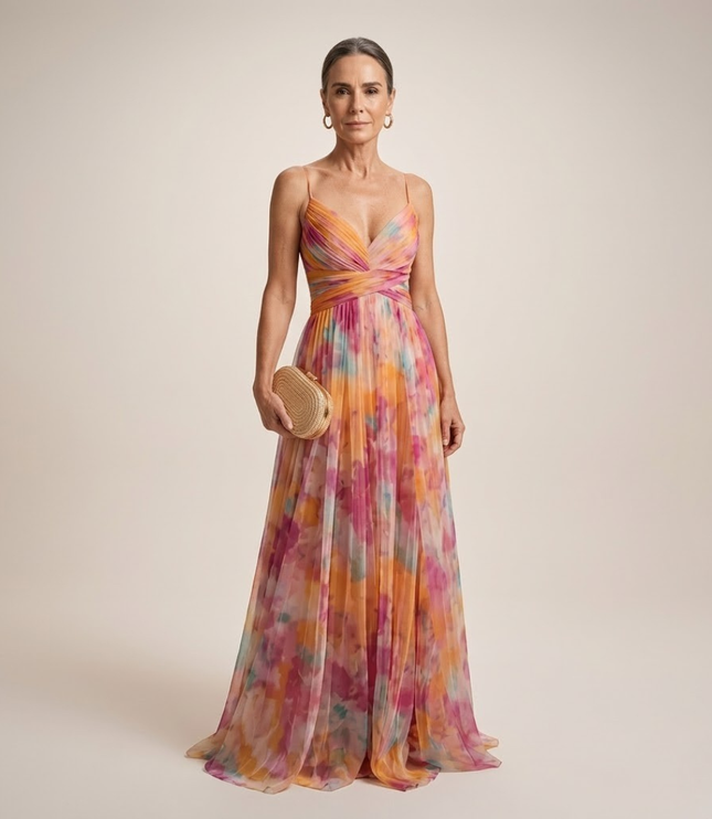 Women's Strappy Wrap Front Sleeveless Maxi Sundress