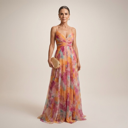 Women's Strappy Wrap Front Sleeveless Maxi Sundress
