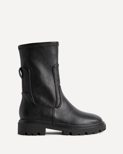Women's Stretch Faux Leather Sock Boots