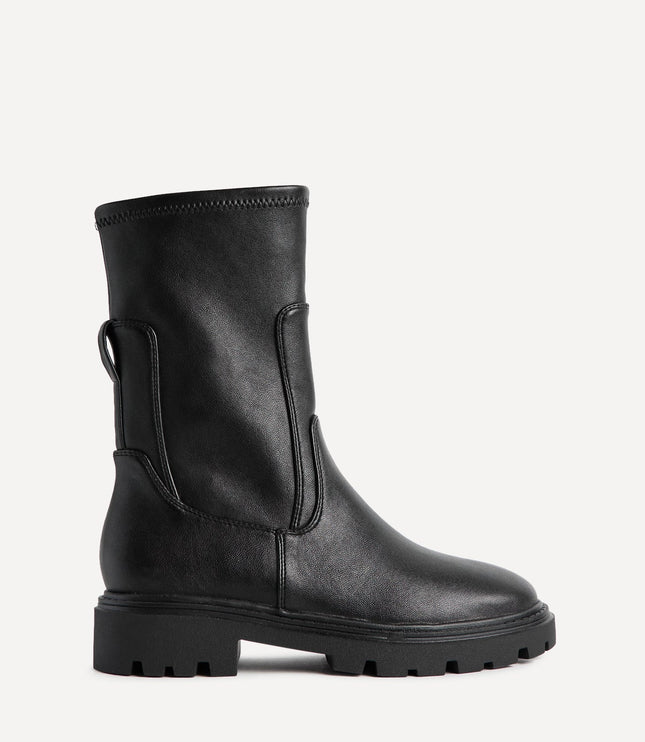 Women's Stretch Faux Leather Sock Boots