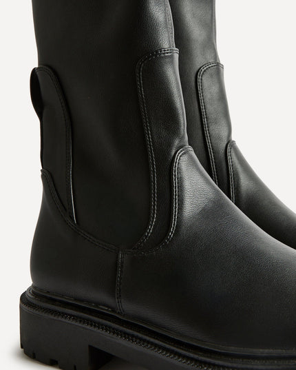 Women's Stretch Faux Leather Sock Boots