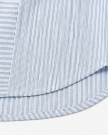 Women's Striped Short Sleeve Henley Button Top
