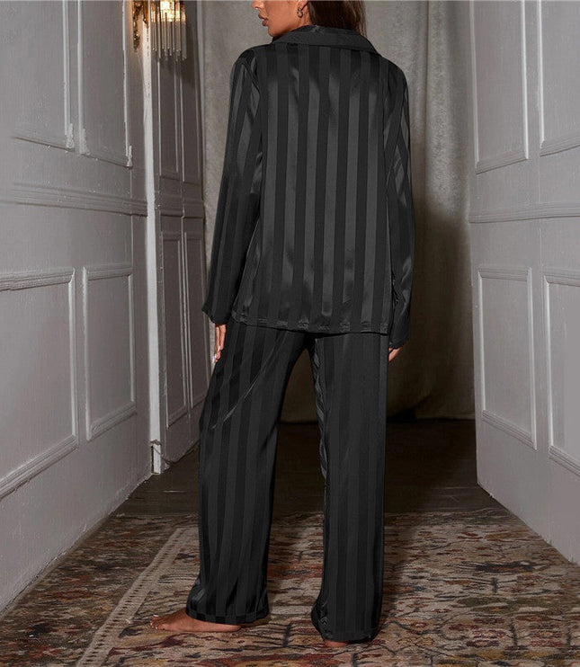 Women's Striped Two-Piece Pajamas in Satin