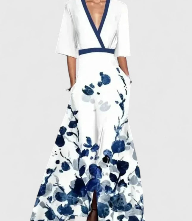 Women's Summer Wedding Guest Wrap Top and Wide Leg Pants