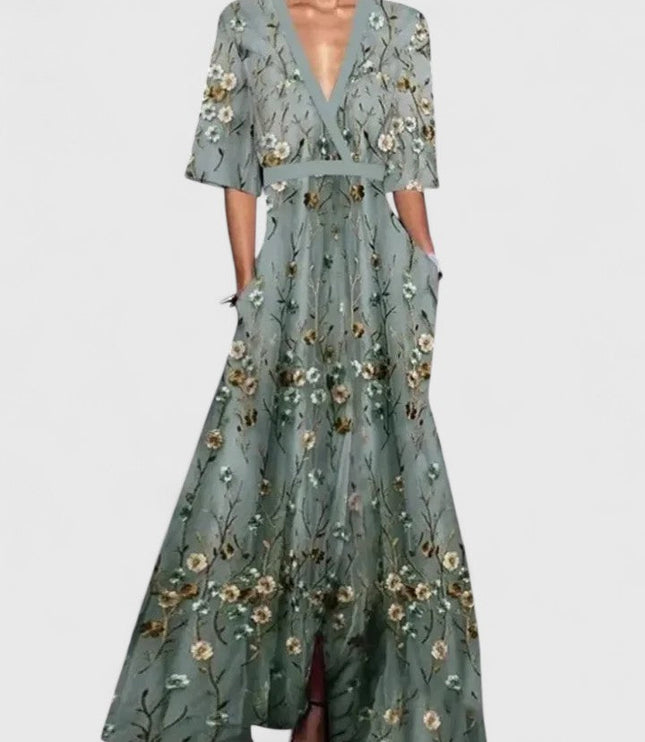 Women's Summer Wedding Guest Wrap Top and Wide Leg Pants