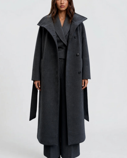 Women's Tailored Longline Stand Collar Winter Coat