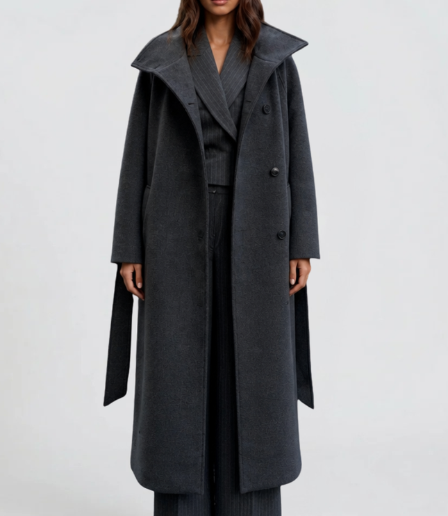 Women's Tailored Longline Stand Collar Winter Coat