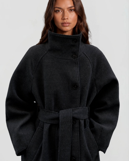 Women's Tailored Longline Stand Collar Winter Coat