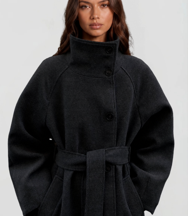 Women's Tailored Longline Stand Collar Winter Coat