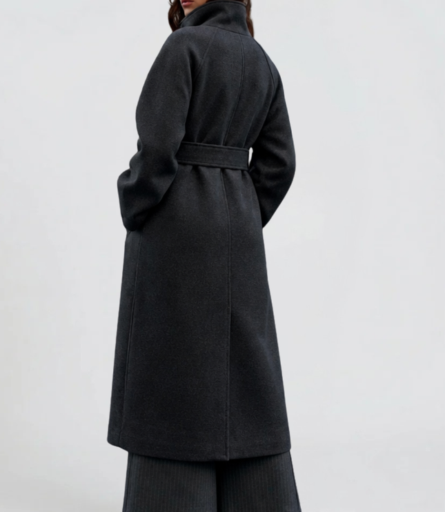 Women's Tailored Longline Stand Collar Winter Coat