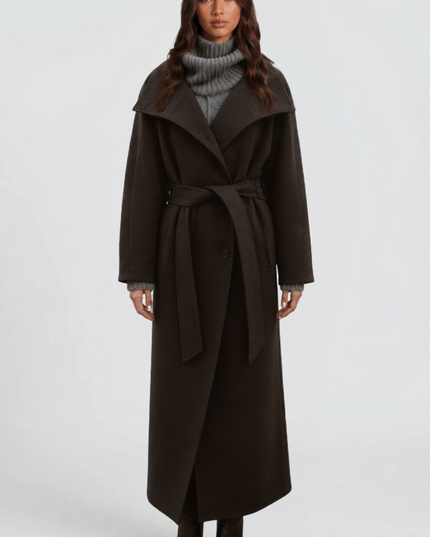 Women's Tailored Longline Stand Collar Winter Coat