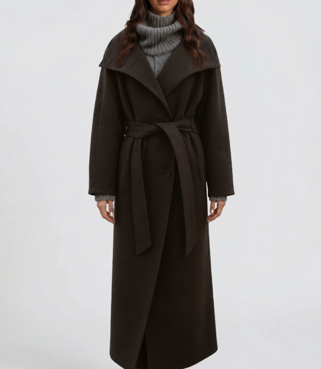 Women's Tailored Longline Stand Collar Winter Coat